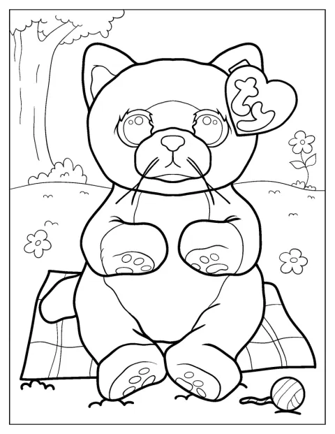 Beanie Boo Lillibelle istuu piknikmatolla.