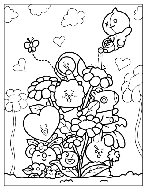 Tata, RJ, Chimmy, Cooky, Koya, Shooky, Mang og Van vanner planter sammen.