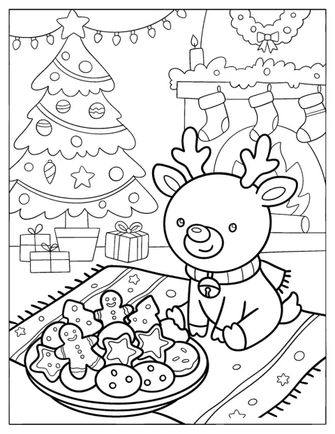 Rudolph håller fram ett fat med pepparkakor till jul.