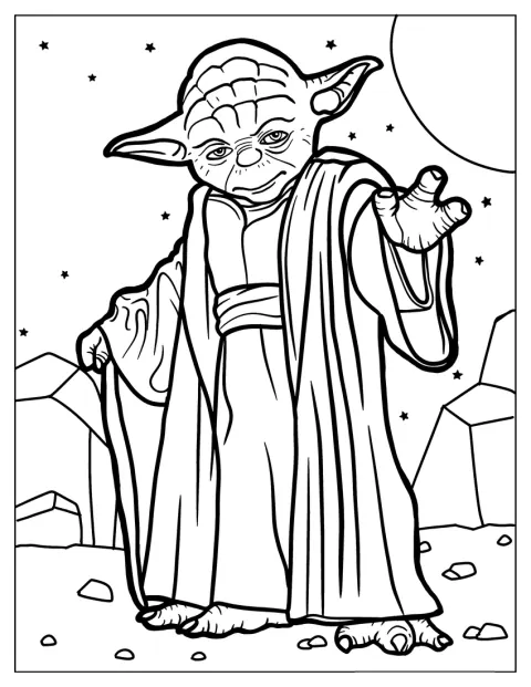 Yoda skupia się, by użyć Mocy.