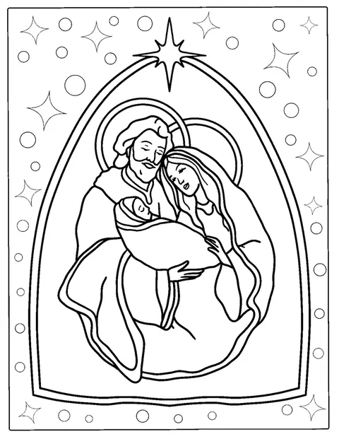 José y María acompañan al niño Jesús en una escena navideña.