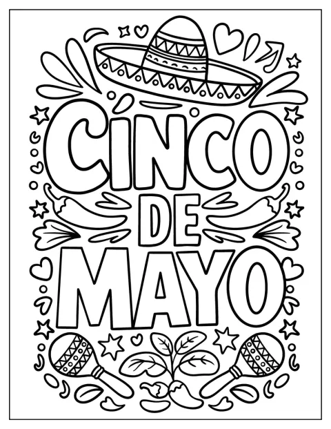 Des lettres décoratives annoncent une fiesta pour le Cinco de Mayo.