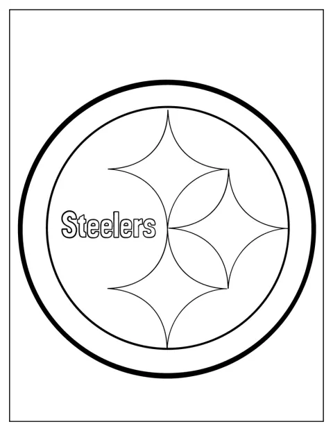 Het logo van de Pittsburgh Steelers toont drie gekleurde sterren naast de teamnaam.