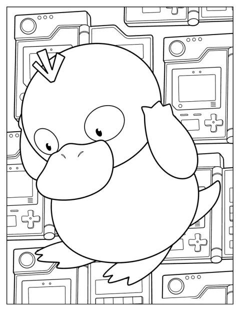 コダックが両手で頭を押さえて立っています。