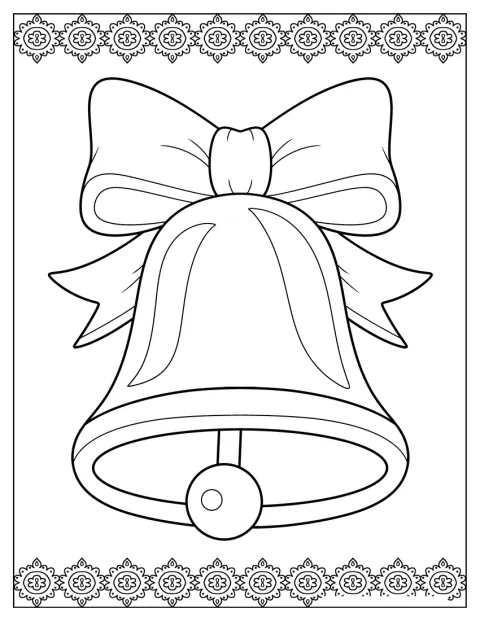 En dekorativ klokke med sløjfe er indrammet af blomster.