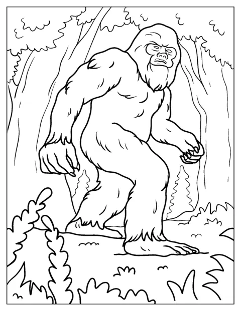 Das zottelige Fell des furchterregenden Bigfoot ist bis ins Detail zu sehen.