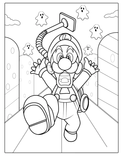Luigi’s Mansion Coloring Page