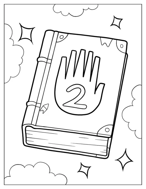 Een dagboek uit Gravity Falls is afgebeeld.