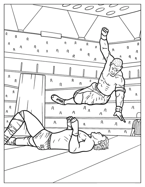 John Cena se ve vzduchu vrhá na členy skupiny The Shield.