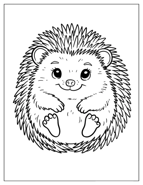 赤ちゃんハリネズミが仰向けになり、のんびりしています。