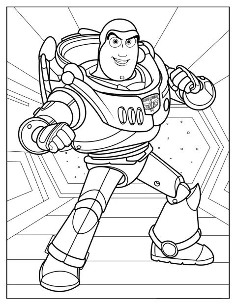 Buzz l’Éclair adopte une posture prête au combat.