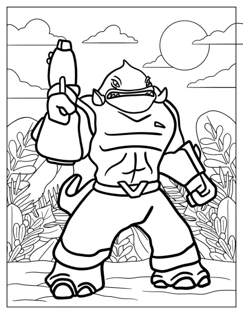 Kapitány Gantu egyszerű körvonalrajzon látható.