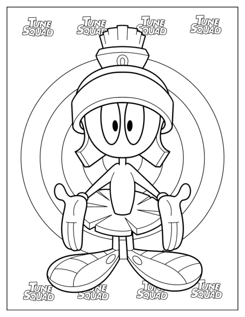 Marvin the Martian Looney Tunes Alien Coloring Page