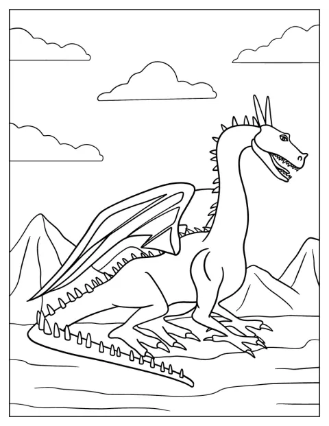 Un dragón de apariencia antigua posa con una mirada solemne.