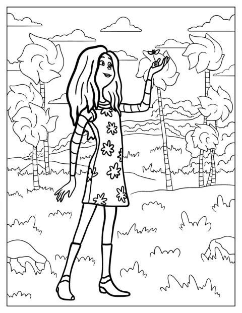 Audrey tiene una piantina accanto al Lorax.