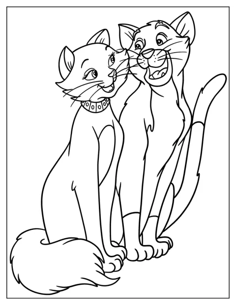 Aristocats Coloring Page Of Simple Duchess And Thomas