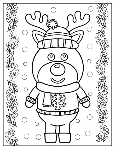 Rudolph v roztomilém stylu chibi má na sobě mikinu.