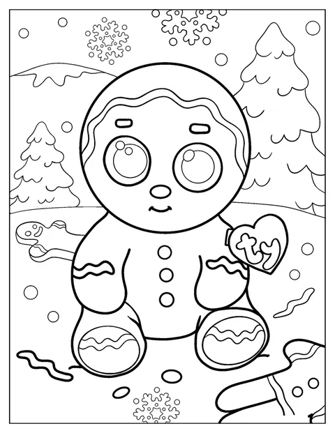 Crispin, en pepperkakemann fra Beanie Boo, står klar til jul.