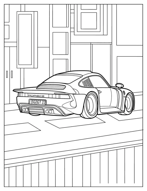 Porsche Coloring Page 959 Moby Dick