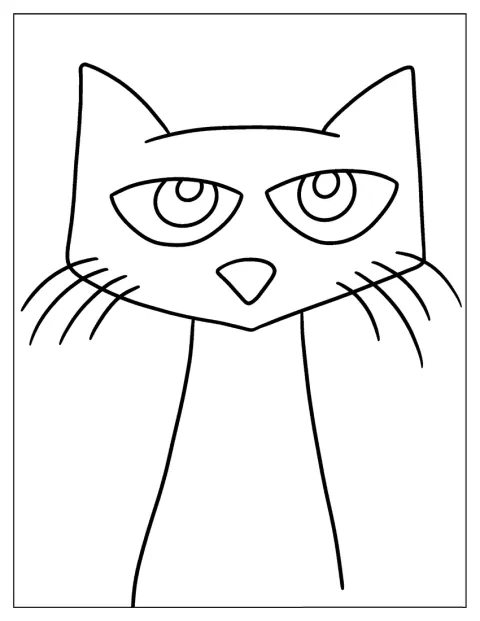 ピート・ザ・キャットの顔を正面から描いています。