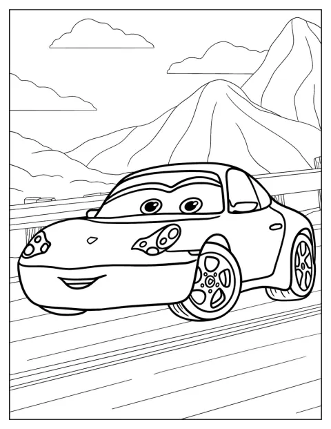 Sally Carrera aparece dibujada de forma sencilla.
