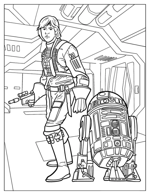 ルーク・スカイウォーカーがR2-D2と一緒にいます。