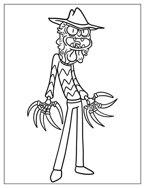 Scary Terry, monstrul din Rick și Morty, își arată ghearele într-o ipostază înfricoșătoare.