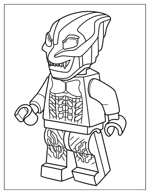 Un personaggio LEGO di Green Goblin è raffigurato in piedi.