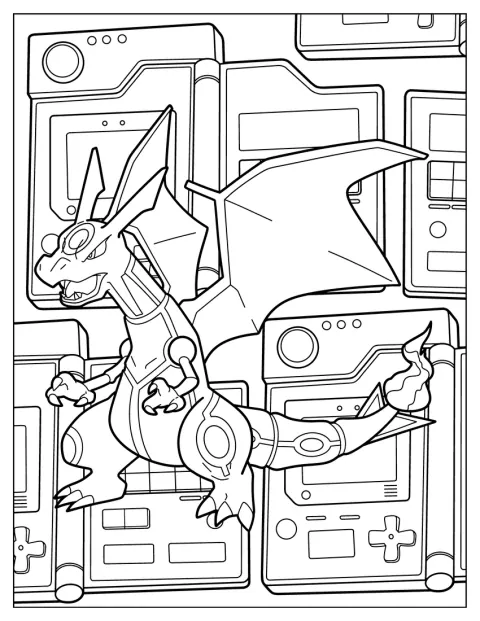 Rayquazan ja Charizardin piirteet yhdistyvät samassa Pokémonissa.