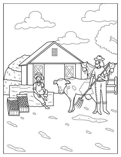 Farmer Coloring Page