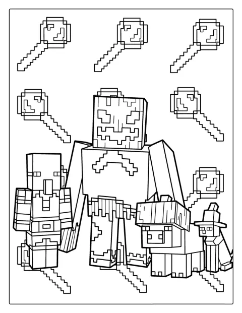 Minecraft-figurer och motiv har fått ett kusligt halloweenutseende.