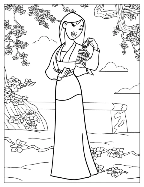 Mulan tient Cri-Kee dans une petite cage.