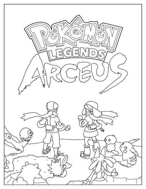 Arceus surge num póster inspirado no jogo Pokémon Legends: Arceus.