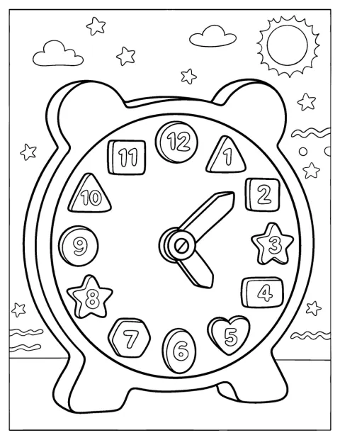 Bear Shaped Clock with Geometric Numbers