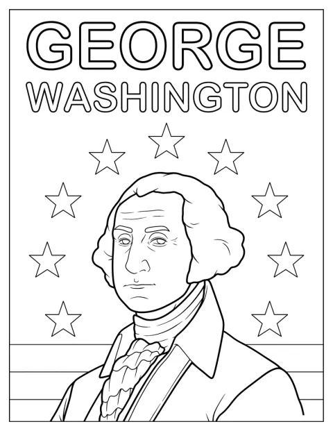 George Washington este reprezentat într-un portret al primului președinte american.