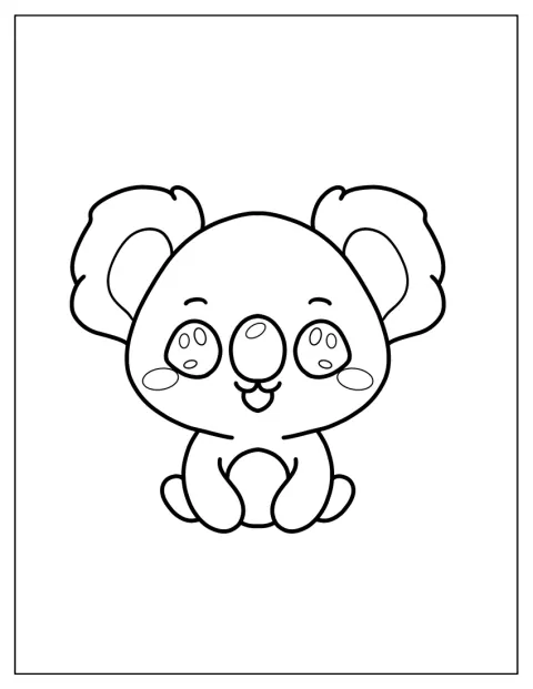 Cute Animals Coloring Page Of Adorable Koala Outline