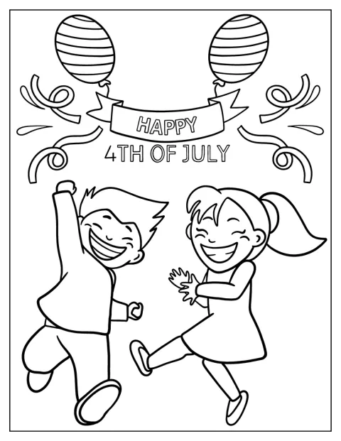 Kinderen vieren samen de Amerikaanse Onafhankelijkheidsdag.