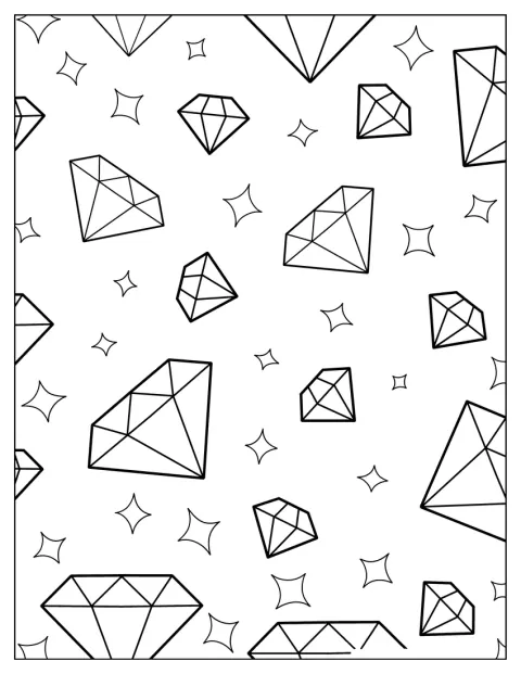 Diamanti animati brillano con un’espressione allegra.
