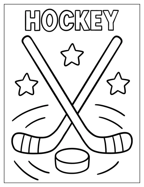 To ishockeykøller krydser hinanden med en puck imellem.