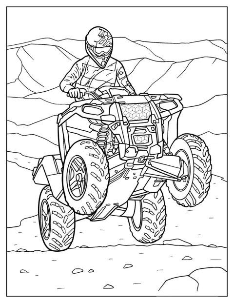 El conductor hace una acrobacia con su quad en una pista.