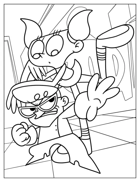 Dexter et sa sœur Dee Dee apparaissent ensemble dans l’illustration.
