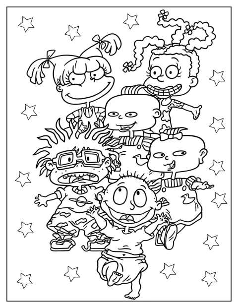 Chuckie, Tommy, Philip, Lillian, Angelica e Susie aparecem juntos.
