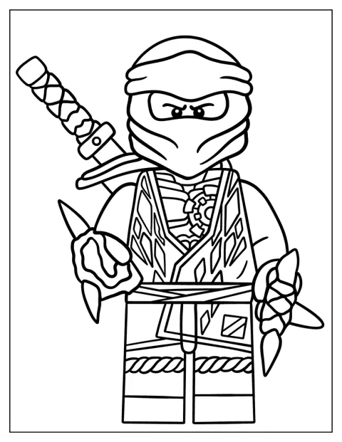 Un ninja LEGO Ninjago brandisce i nunchaku.