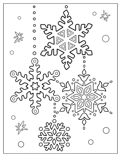 Snowflake Coloring Page Ornaments