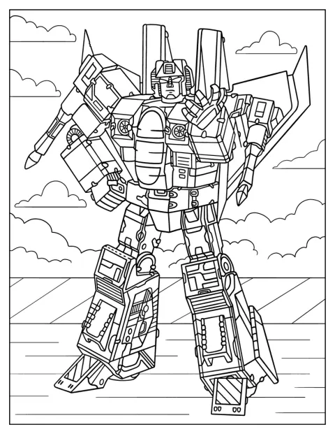 スタースクリームがロボットの姿で描かれています。
