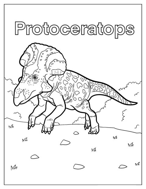 Realistic Protoceratops Climbing A Hill