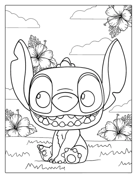 Stitch aparece con su característica sonrisa y su aspecto de figura Funko Pop.