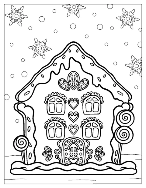 Una casita de jengibre decorada con dulces celebra la Navidad.