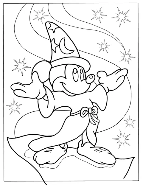 Fantasia Mickey Mouse Coloring Page