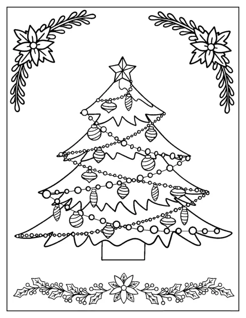 En elegant julgran står klädd med juldekorationer.